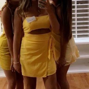 Mustard Yellow wrap around Dress